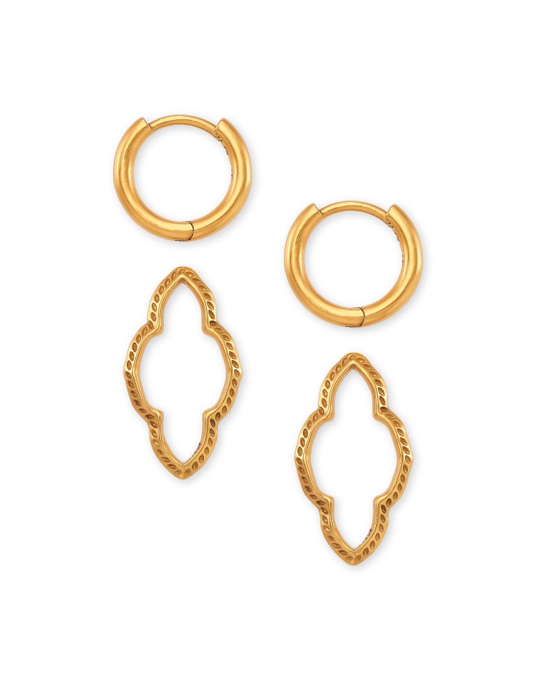 Abbie Convertible Huggie Earrings in Vintage Gold image number 1